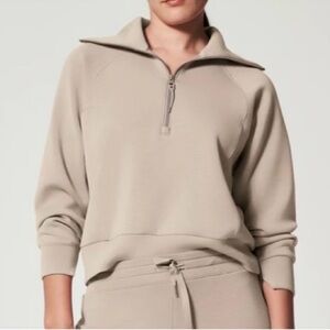 NEW Spanx AirEssentials Half-Zip Fawn Medium.